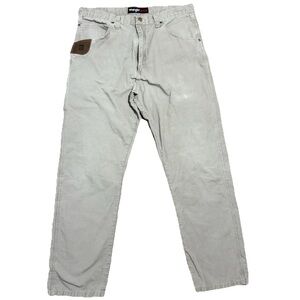 Wrangler Riggs Workwear Canvas Ripstop Carpenter Pants Mens 36 x 34 Tan Khaki